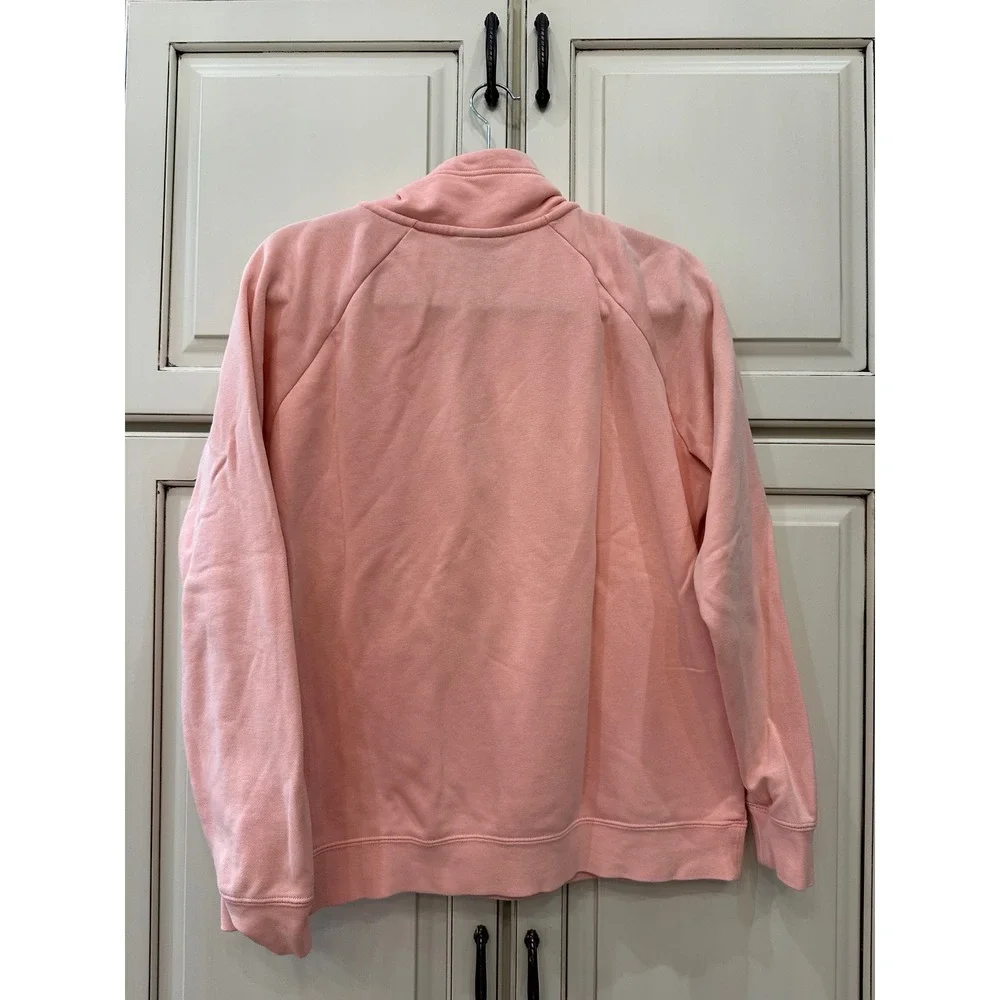 Nike Sportswear Essential Quarter Zip Fleece Pullover Peach Pink Womens Large
